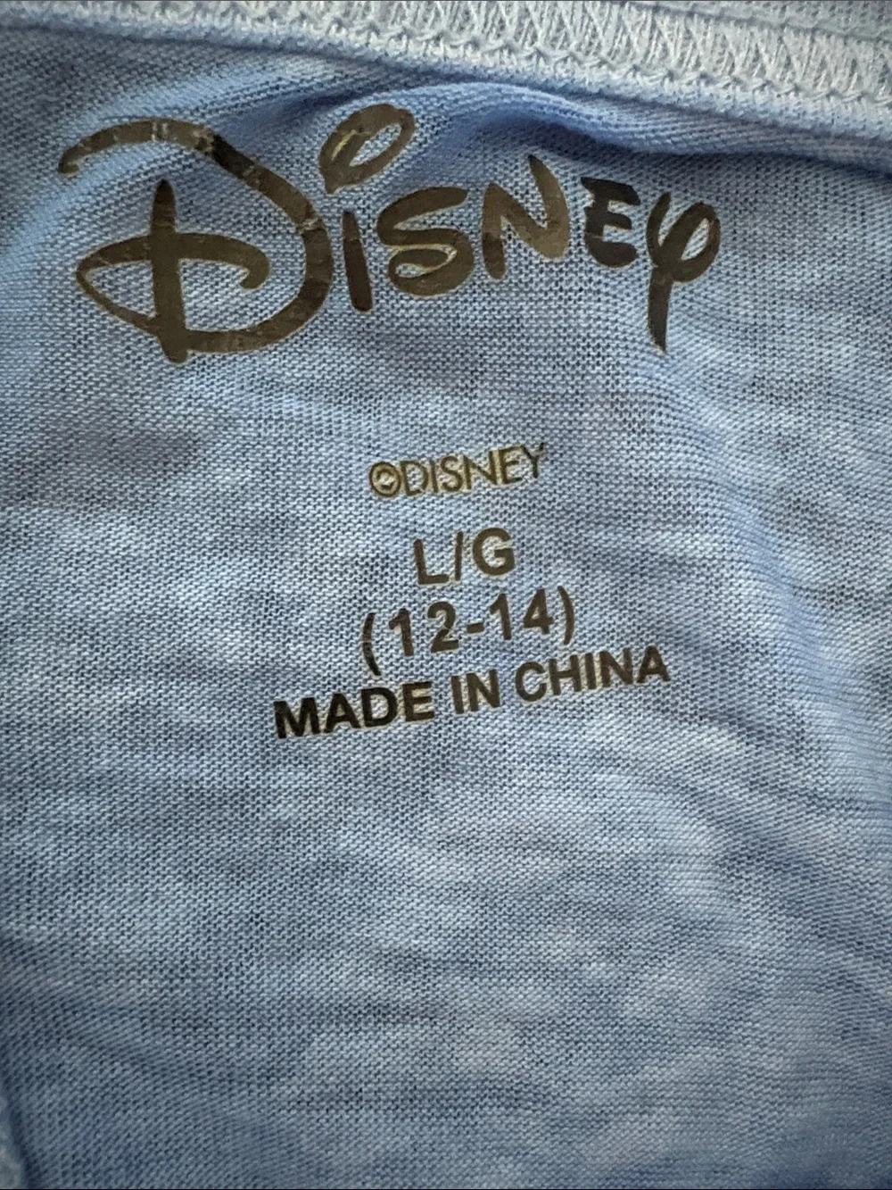 Disney Blue Stitch Tee with Pink Accent Graphic